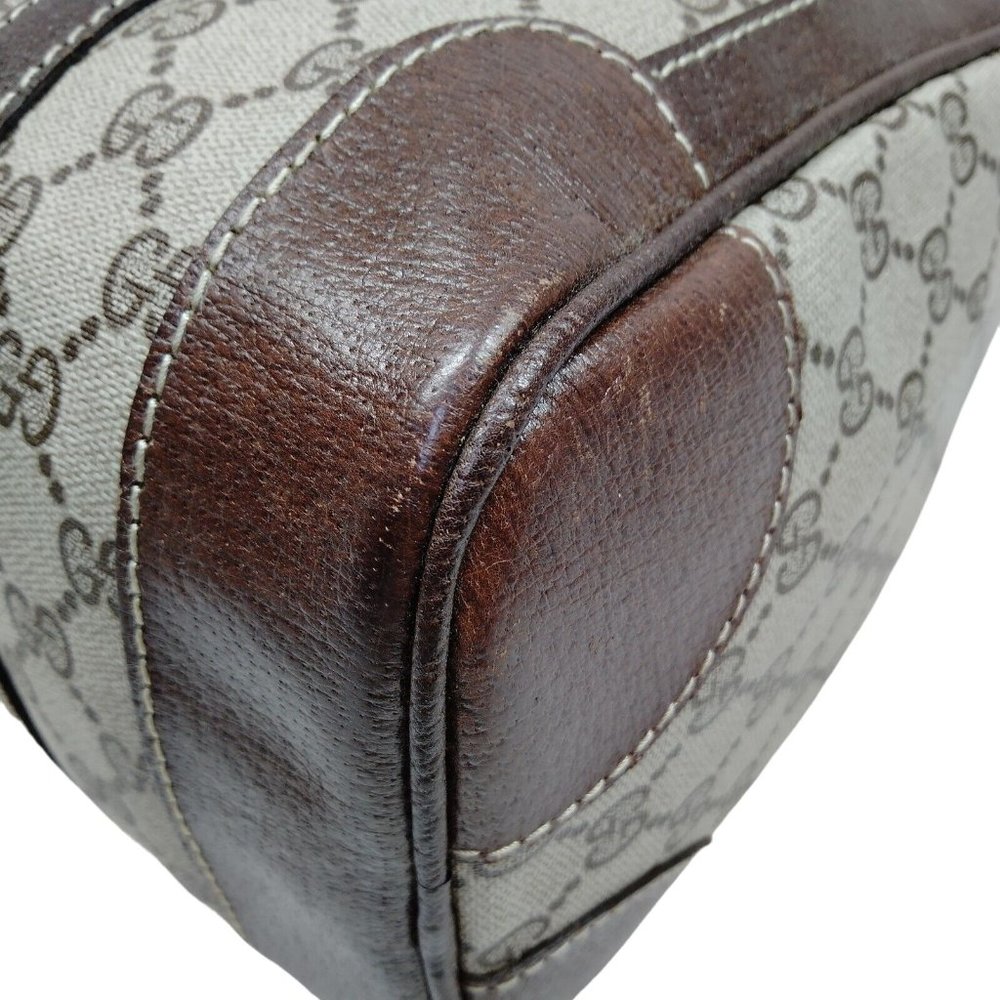 565315G V Gucci Satchel Bag Sherry Line Brown PVC - Picture 5 of 9